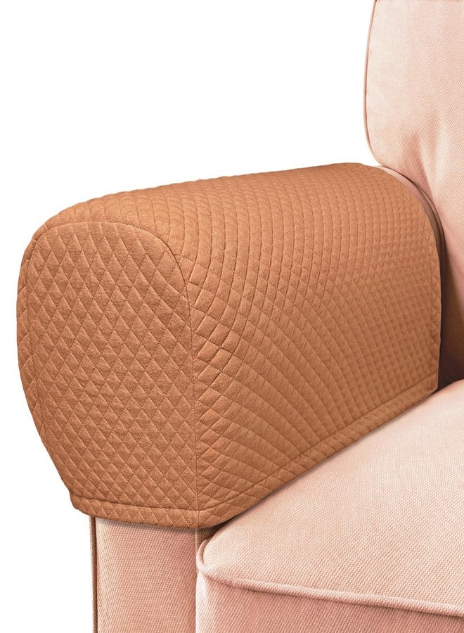 Roytub Stretch Couch Arm Covers, Breathable Armrest Covers for Sofas and Chairs Arm Covers Keep Home Clean, Scratch-Resistant Sofa Arm Covers Protect and Decorate Your Sofa(Large, Khaki, 2PCS) - Image 1